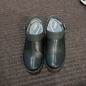 Dansko Black Leather Mules